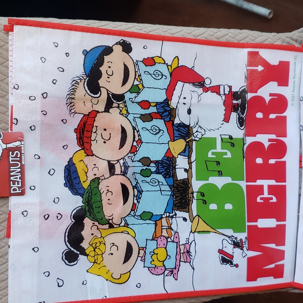 2 Peanuts Christmas Reusable Bags